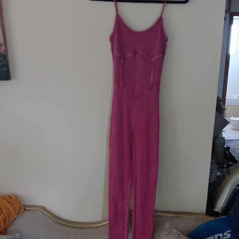 Pink Spaghetti Strap Jumpsuit